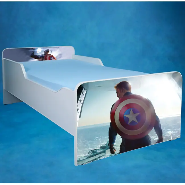 Pat De Baietei Cu Captain America, Salteaua Inclusa 130x60 Cm Ptv1947