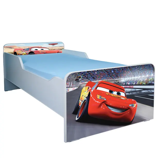 Pat baieti 2-16 ani Cars, model cu saltea inclusa de 180x80 Cm Ptv3568