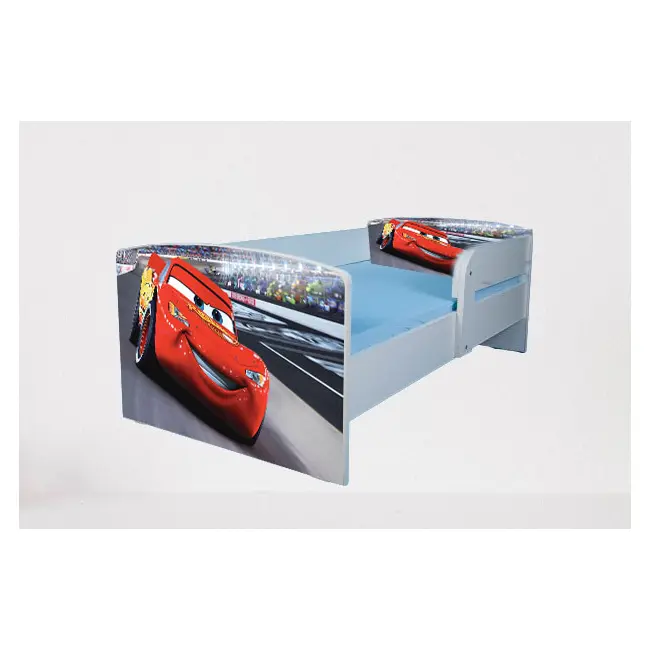 Patut pentru baieti 2-6 ani Cars, Cu Protectie si saltea de 130x60 Cm Ptv1672