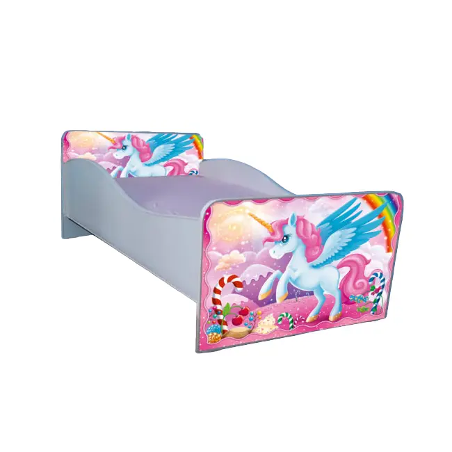 Patut pentru fetite 2-6 ani Micii Ponei, model cu saltea de 130x60 Cm inclusa Ptv2238