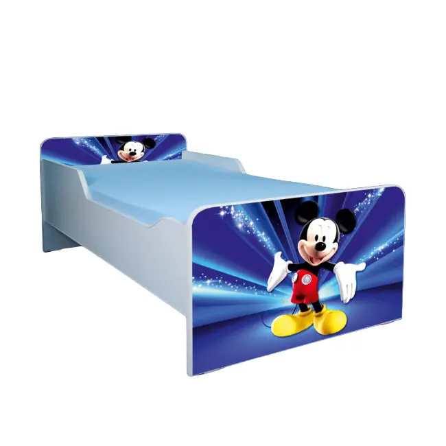 Pat pentru copii 2-16 ani Mickey, cu saltea inclusa de 180x80 Cm Ptv3675