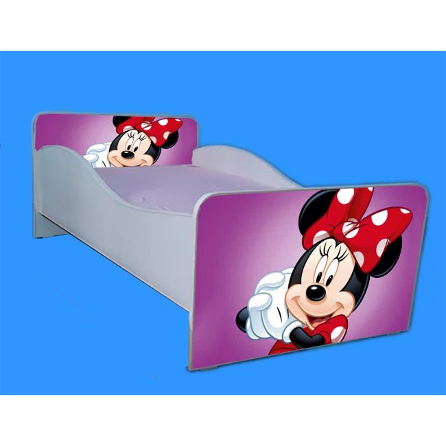Pat pentru fete 2-16 ani Minnie, model cu saltea de 180x80 Cm inclusa Ptv4213