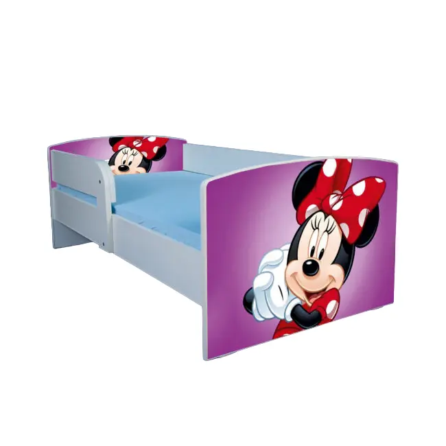 Patut pentru fetite 2-6 ani Minnie, Cu Protectie si saltea 130x60 Cm Ptv1862