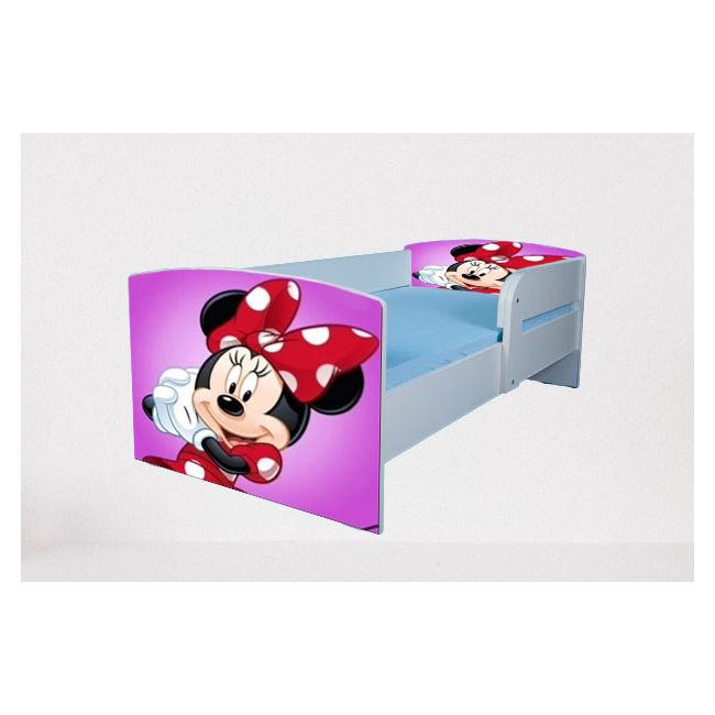 Patut pentru fete 2-8 ani Minnie, Cu Protectie si saltea de 140x70 Cm inclusa Ptv4019