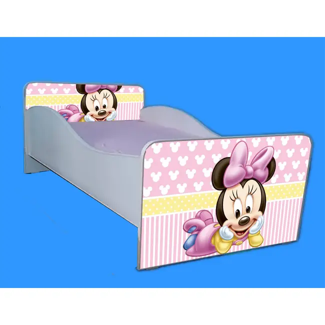 Pat pentru fetite 2-8 ani Minnie 2, cu saltea de 140x70 Cm inclusa Ptv4218