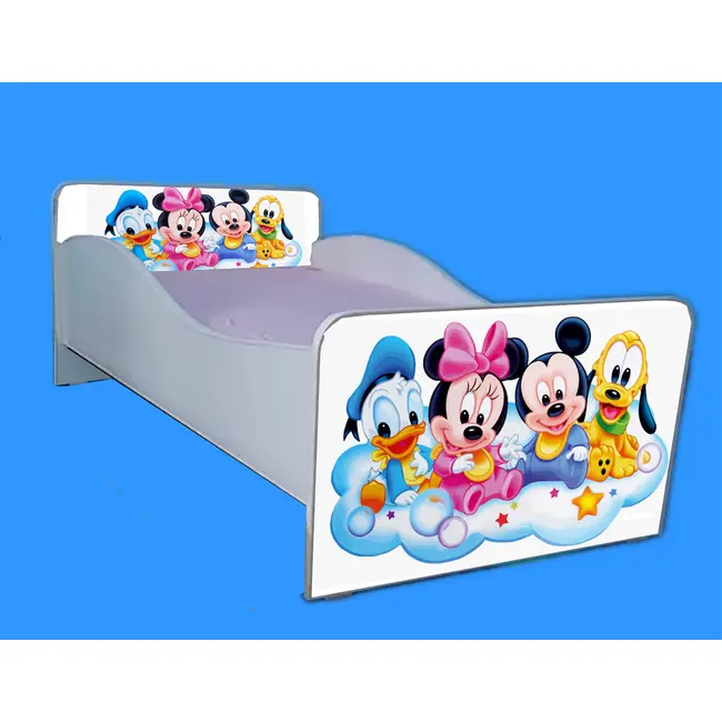 Patut pentru fetite 2-8 ani Minnie Si Prietenii cu saltea de 140x70 Cm inclusa Ptv4184