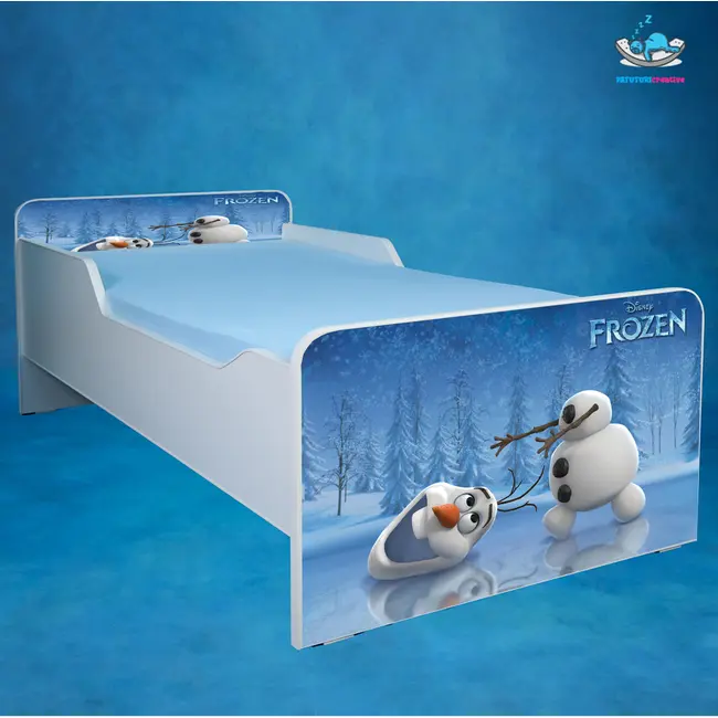 Pat fetite 2-8 ani Olaf, model cu saltea de 140x70 Cm inclusa Ptv3643