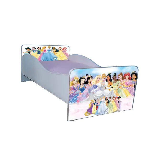 Pat pentru fete 2-12 ani Printesele Disney, cu saltea inclusa de 160x80 Cm Ptv4165