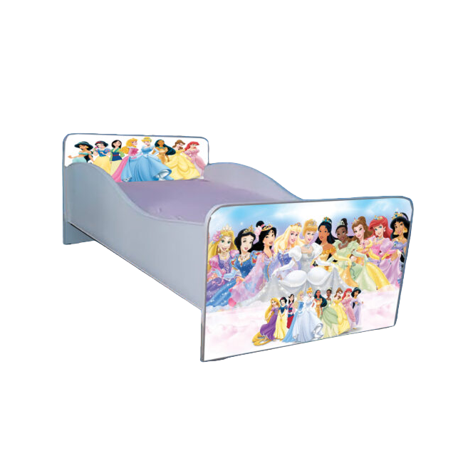 Pat pentru fete 2-16 ani Printesele Disney, model cu saltea de 180x80 Cm Ptv4168