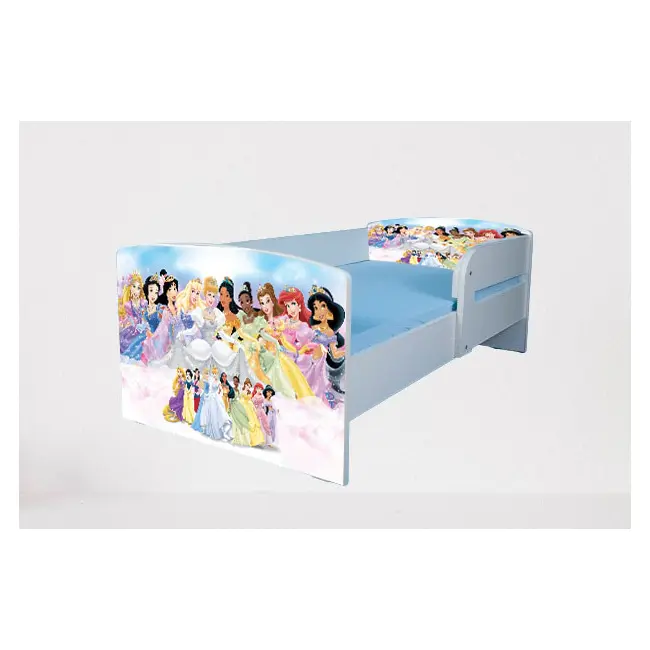 Patut pentru fetite 2-6 ani Printesele Disney, Cu Protectie si saltea 130x60 Cm Ptv1835