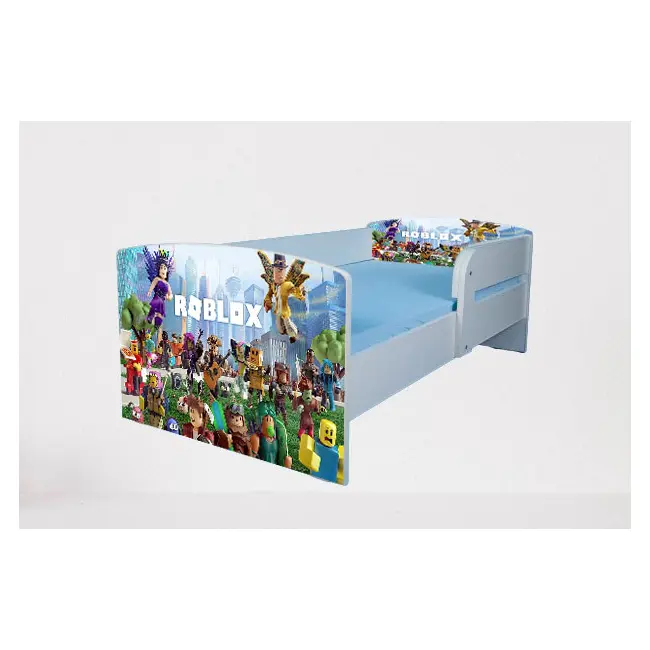 Pat baieti 2-12 ani Roblox,cu Protectie si saltea inclusa de 160x80 Cm Ptv3700