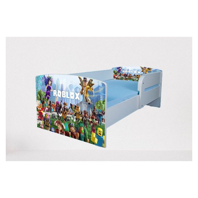 Patut pentru baieti 2-6 ani Roblox, cu Protectie si saltea de 130x60 Cm inclusa Ptv1907