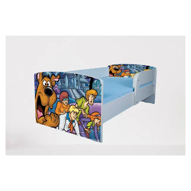 Patut cu Scooby Doo pentru fetite, Cu Protectie si saltea inclusa de 130x60 Cm Ptv1654
