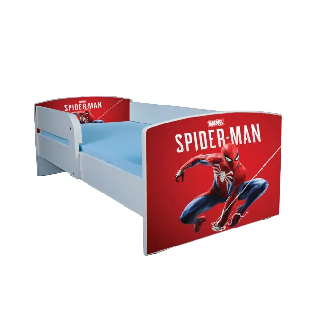 Patut pentru copii 2-6 ani Spiderman 2, Cu Protectie si saltea de 130x60 Cm inclusa Ptv1736