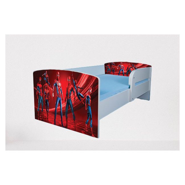 Patut pentru baieti 2-6 ani Spiderman 3, Cu Protectie si saltea inclusa de 130x60cm Ptv1916