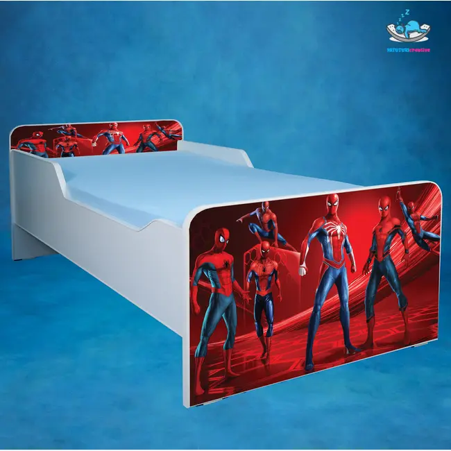 Patut pentru baieti 2-6 ani Spiderman 4, model cu saltea inclusa de 130x60 Cm Ptv2355