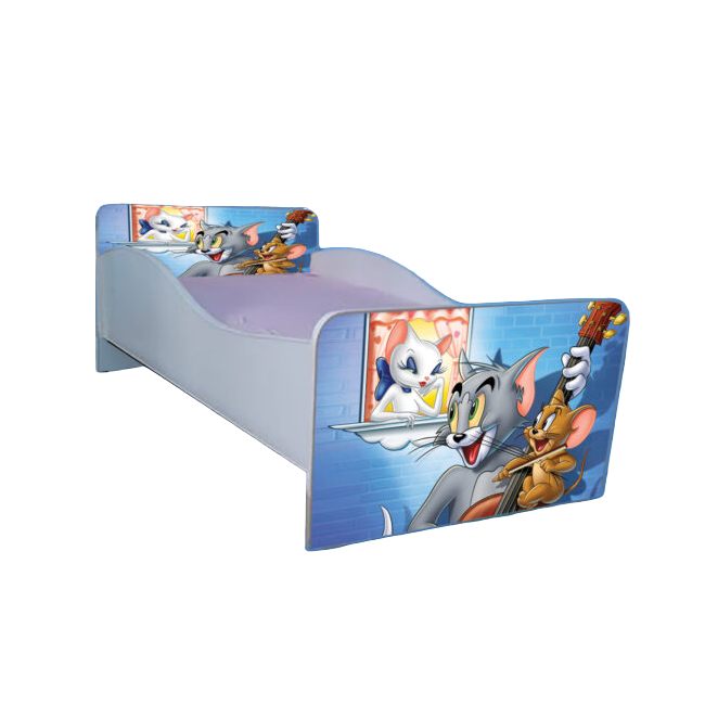 Pat copii 2-16 ani Tom & Jerry, model cu saltea de 180x80 Cm inclusa Ptv4080