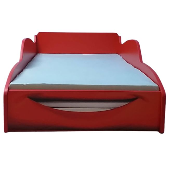 Pat Copii In Forma De Masina Fulger Car 2-16 ani Cu Saltea Inclusa 180x80 Cm  CMG4394