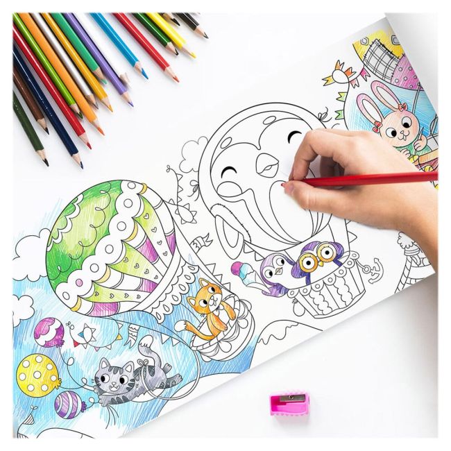 Poster de colorat - aventurile animalutelor