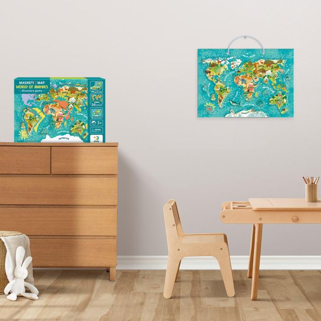 Puzzle magnetic - lumea animalelor (36 piese)