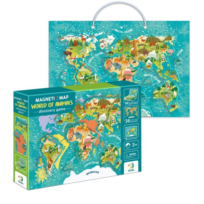 Puzzle magnetic - lumea animalelor (36 piese)
