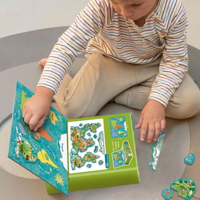 Puzzle magnetic - lumea animalelor (36 piese)