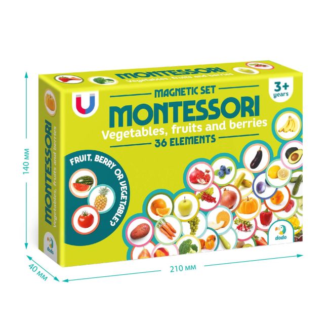 Set magneti montessori - fructe si legume