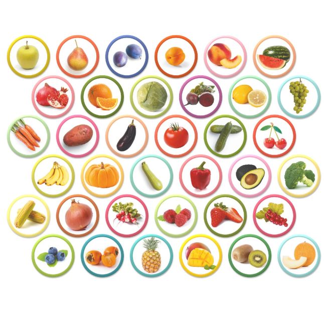 Set magneti montessori - fructe si legume