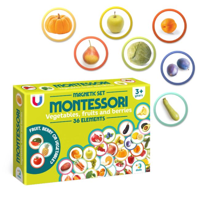 Set magneti montessori - fructe si legume