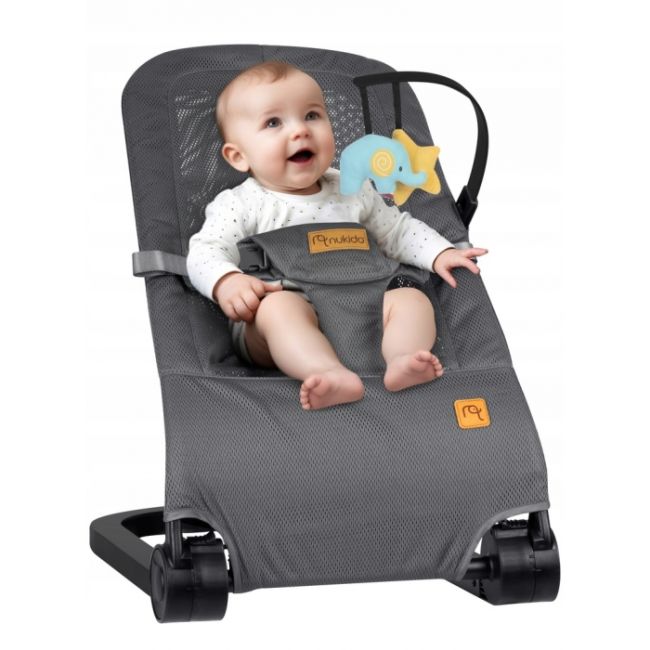 Balansoar pentru copii 2 in 1 cu jucarii, nukido 705200, gri edeedi705200