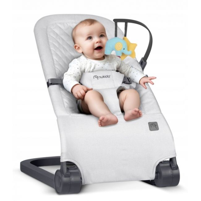Balansoar pentru copii 2 in 1 cu jucarii, nukido 705201, gri deschis edeedi705201