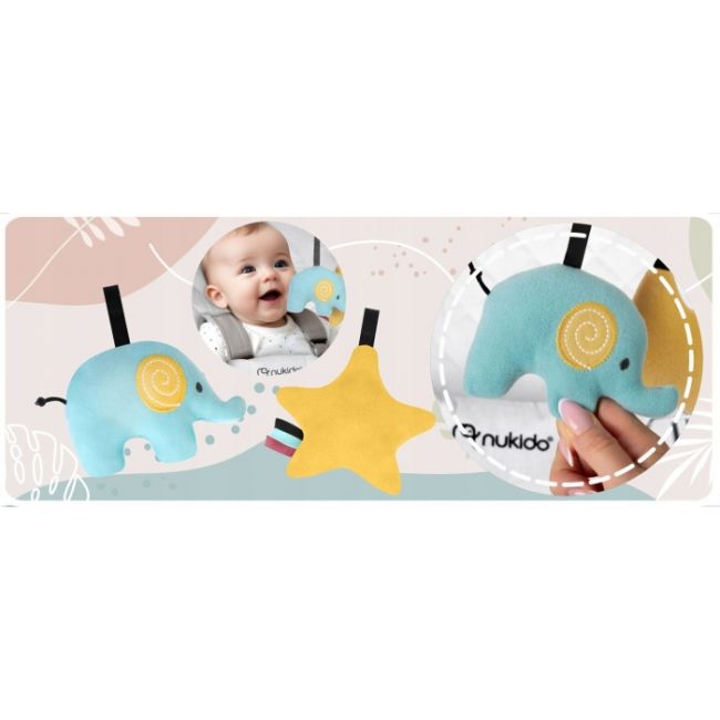 Balansoar pentru copii 2 in 1 cu jucarii, nukido 705201, gri deschis edeedi705201