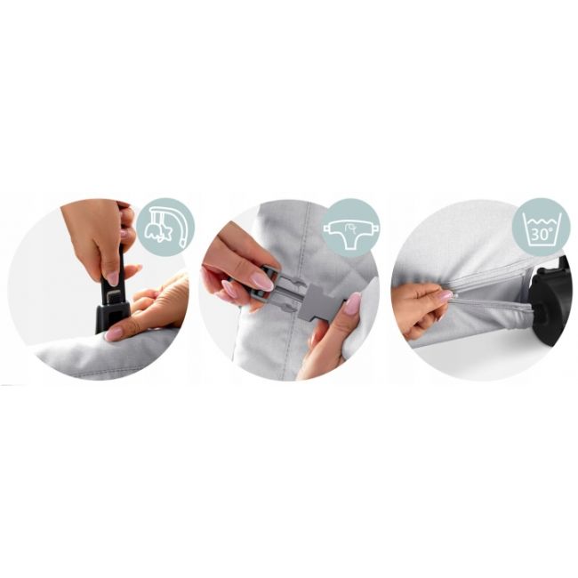 Balansoar pentru copii 2 in 1 cu jucarii, nukido 705201, gri deschis edeedi705201