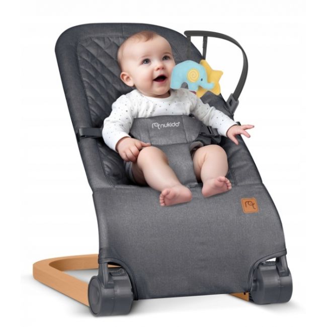 Balansoar pentru copii 2 in 1 cu jucarii, nukido 705202, gri antracit edeedi705202