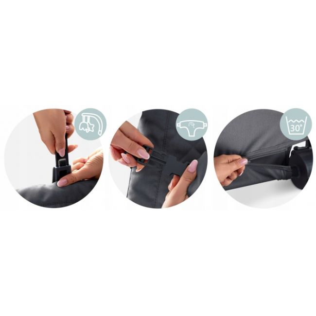 Balansoar pentru copii 2 in 1 cu jucarii, nukido 705202, gri antracit edeedi705202
