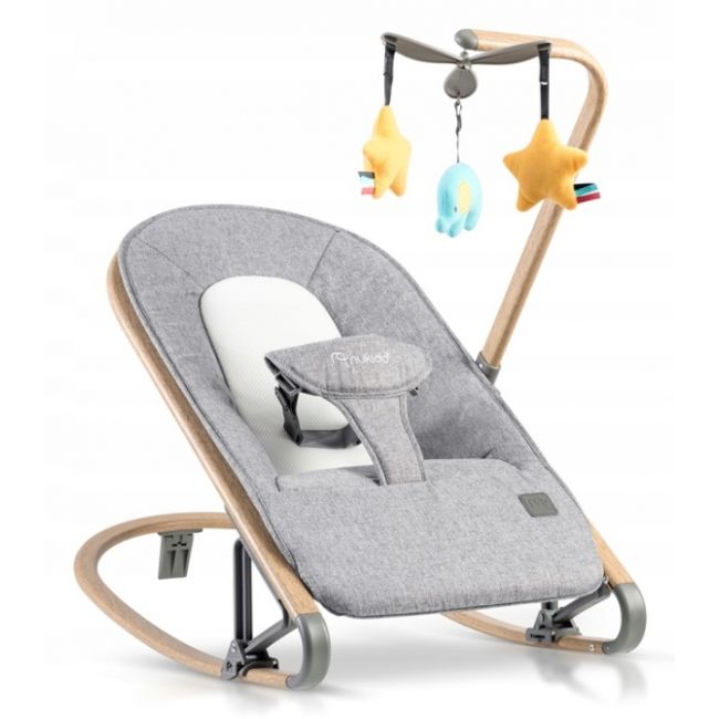 Balansoar pentru copii 2 in 1 cu jucarii, nukido 705300, gri edeedi705300