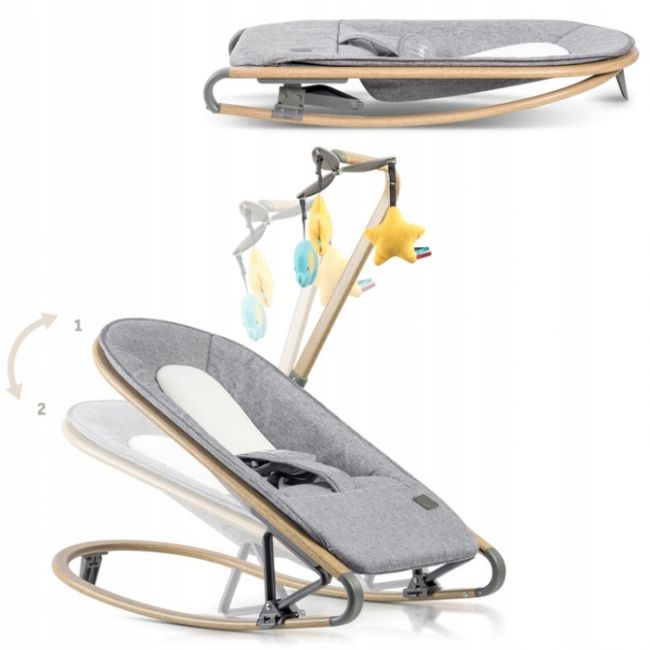 Balansoar pentru copii 2 in 1 cu jucarii, nukido 705300, gri edeedi705300