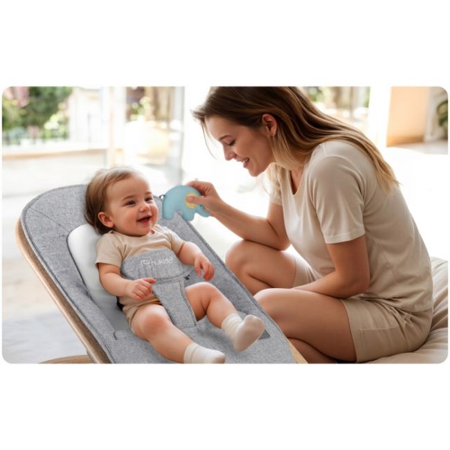 Balansoar pentru copii 2 in 1 cu jucarii, nukido 705300, gri edeedi705300