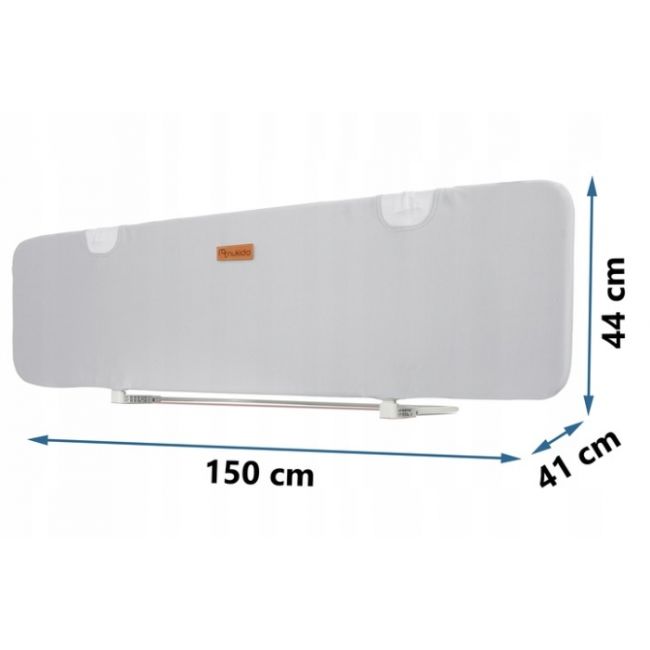 Bariera de protectie pentru pat 150 x 44 x 41 cm nukido 722600 -gri edeedi722600