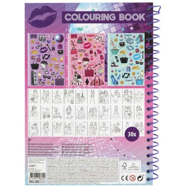Carte de colorat Besties cu abtibilduri si creioane colorate Grafix GR140003 BBJGR140003_Initiala