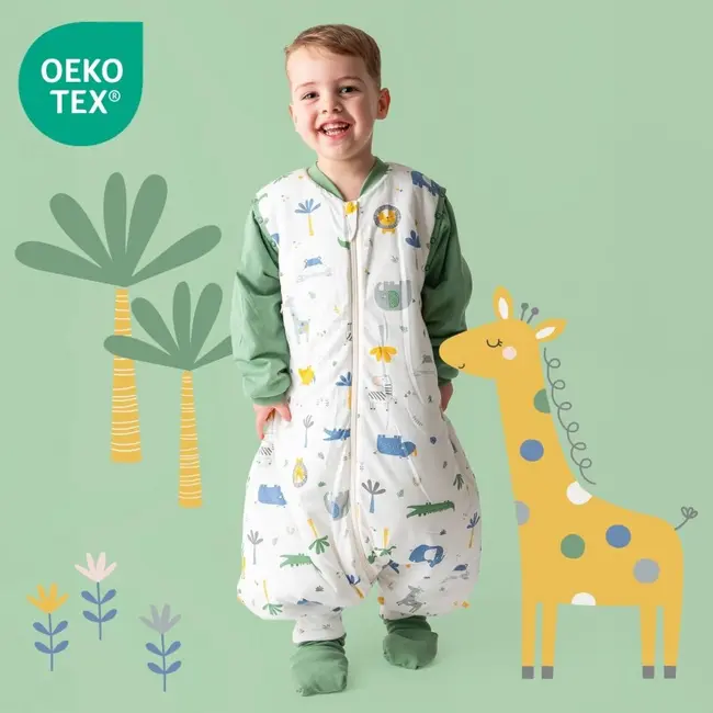 Sac de dormit cu picioruse si maneca lunga detasabila Jungle 120 cm + manseta 2.5 Tog BBXCJ435-25FSN