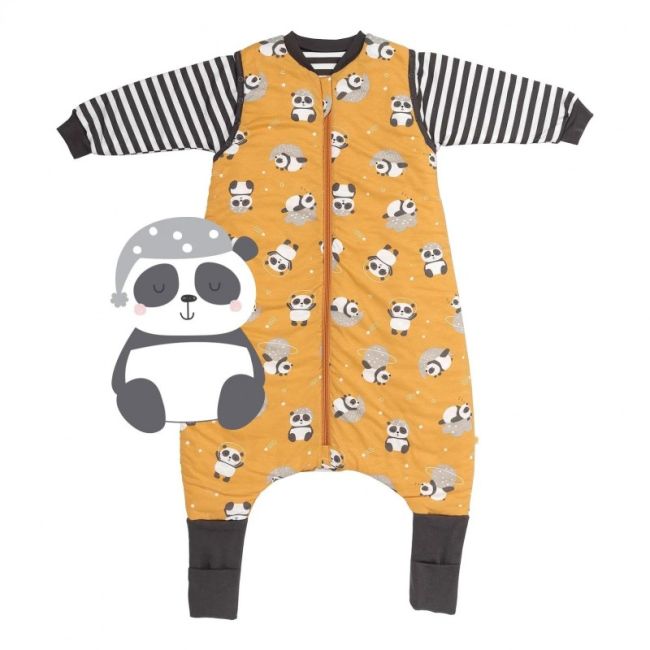 Sac de dormit cu picioruse si maneca lunga detasabila Panda 100 cm + manseta 2.5 Tog BBXCJ783-25FSN