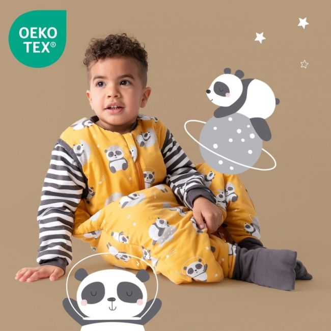 Sac de dormit cu picioruse si maneca lunga detasabila Panda 60 cm + manseta 2.5 Tog BBXCJ787-25FSN