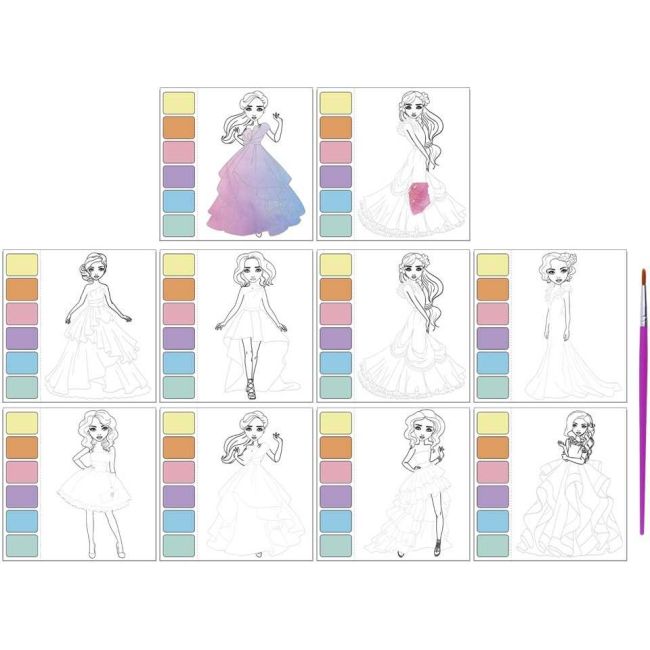 Set de pictat cu apa Besties - Bloc de colorat cu acuarele si planse creative Grafix GR140015 BBJGR140015_Initiala