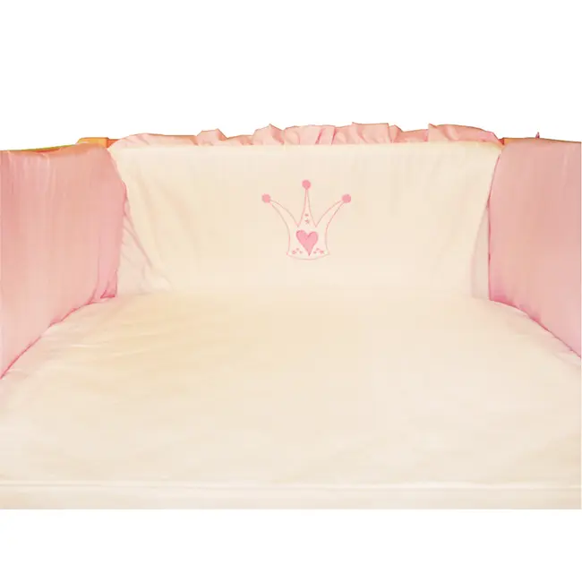 Lenjerie MyKids Cu Broderie Princess Roz 5 Piese 120x60 - MYK00003954