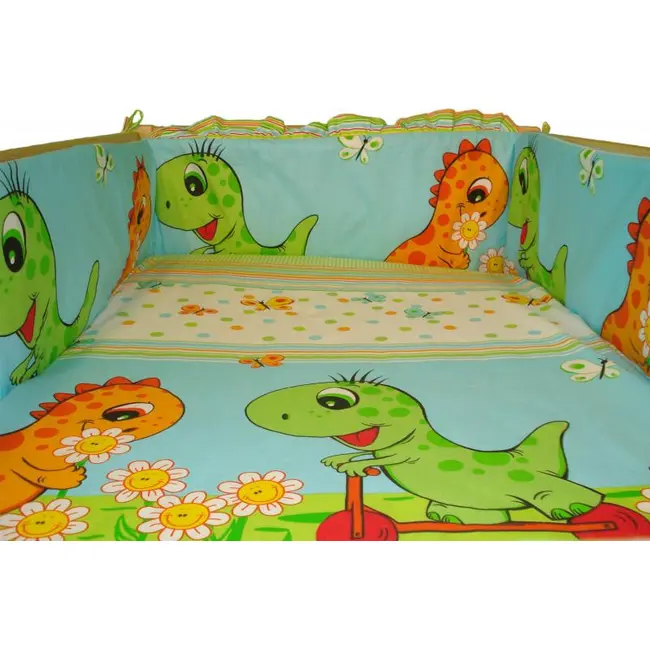 Lenjerie MyKids DINO Verde 4+1 Piese 120x60 - MYK00004488