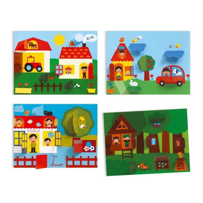 Joc creativ colaje v-ati ascunselea, djeco dj09876