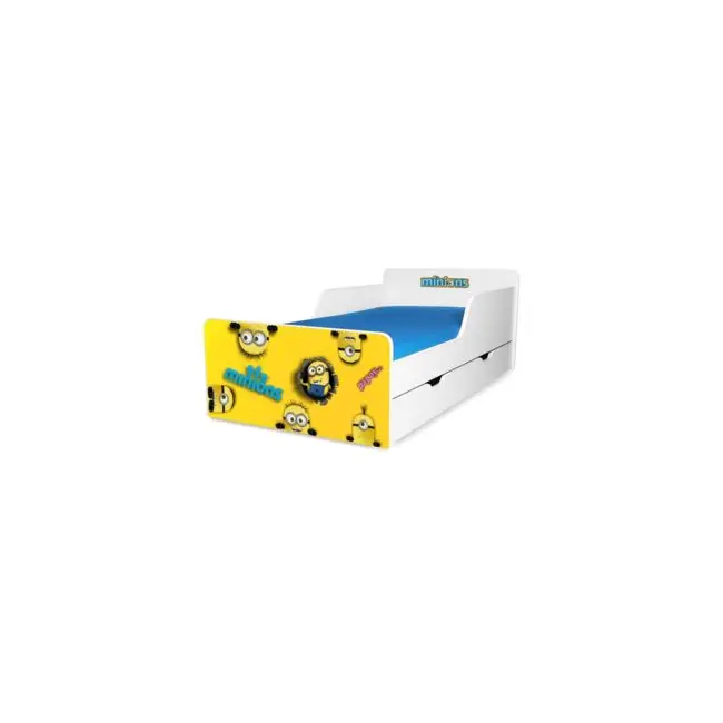 Pat copii Minions 2-12 ani cu sertar - PC-P-MNS-SRT-80