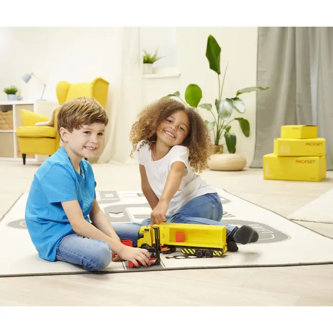 DICKIE SET CAMION DHL SI STIVUITOR CU SUNETE SI LUMINI 35CM VIV203747018
