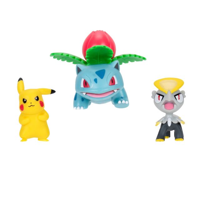 Pokemon - Set 3 figurine de actiune, 3PK: Pikachu #2, Jangmo-o, Ivysaur W21 BKFPKW3893